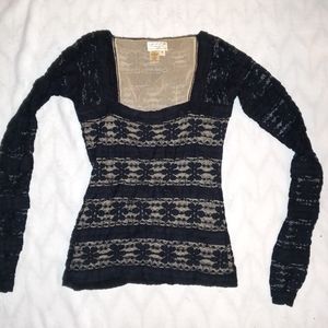 M.S.S.P long sleeve distressed floral shirt